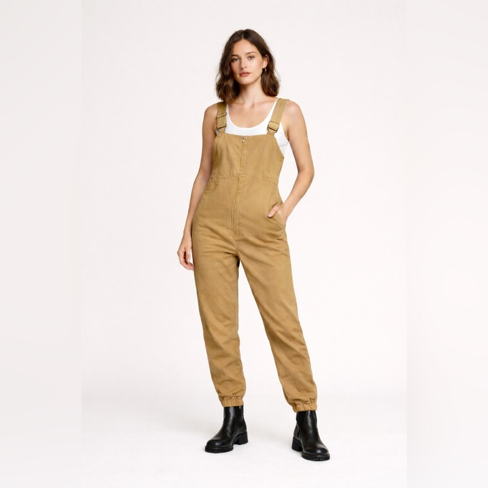 Rachel Comey Barlow Cotton Utility Jumpsuit Overalls Tan Size 2